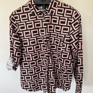 Geometric Patterned Button-Up Shirt